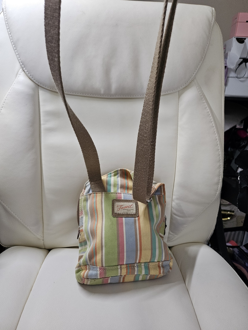 Fossil Multicolor Pastel Stripe Crossbody Bag - Picture 9 of 11